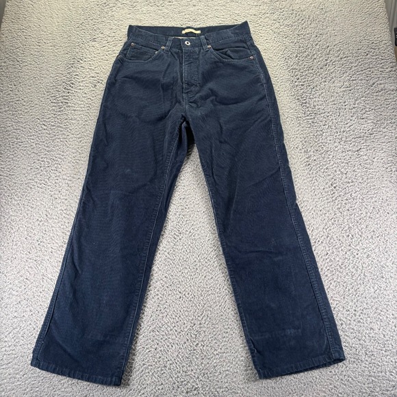 LL Bean Chino Pants Mens 31x30 Blue Navy Cotton Natural Fit Corduroy - Picture 1 of 9